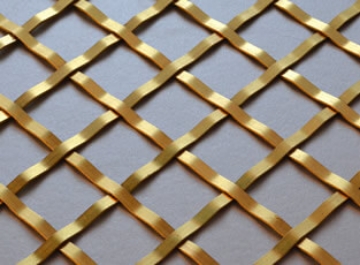 Brass Woven Grille Diamond 5mm, 25mm