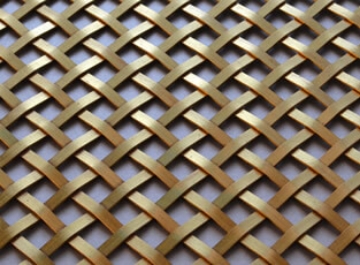 Brass Woven Grille Diamond Plain 5mm, 10mm