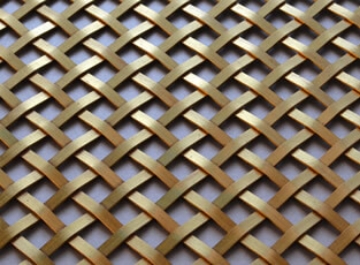 Brass Woven Grille Diamond Plain 5mm, 10mm