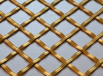 Brass Woven Grille Reeded Diamond 5mm, 25mm