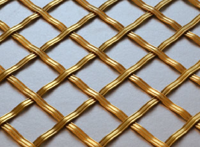 Brass Woven Grille Reeded Diamond 5mm 25mm
