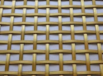 Brass Woven Grille Reeded Square 5mm, 13mm